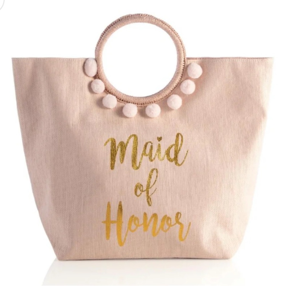 New Shiraleah Maid of Honor Tote Bag with Gold Lettering